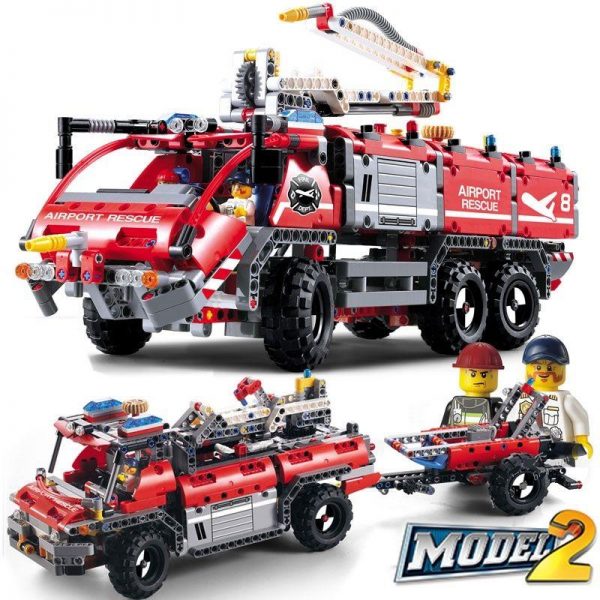 Decool 3371 1110pcs Airport rescue vehicle model 2 Legoings 3D DIY Figures toys for children educational 2 - DECOOL