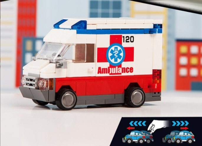 Decool 22002-22038 Mini DIY Car Bus Engineering Ambulance Military Vehicle